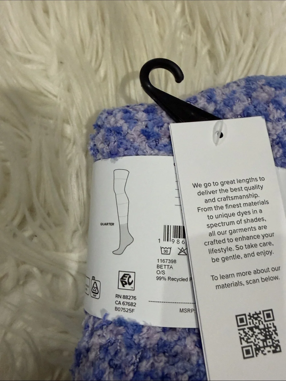 UGG Women's Blue Cozy Fuzzy Crew Socks
